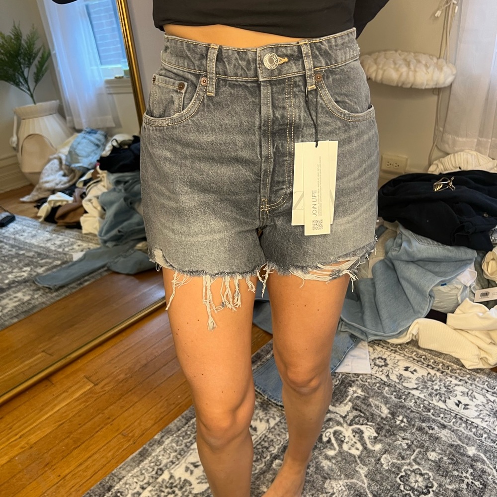 Zara high rise grey shorts